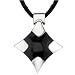 Modern Cross: Designer Inspired Surgical Steel High Polished Finish Black Enamel Cross Pendant on a Black Cord