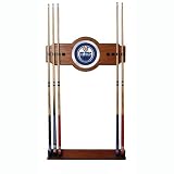 NHL Edmonton Oilers 2 piece Wood and Mirror Wall Cue Rack