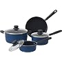 Living Plus Carbon Steel Cookware Set - Dark Blue