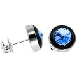 10mm Bezel December Birthstone Stud Earrings