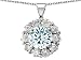 1.70 cts 14K White Gold Plated 925 Sterling Silver Genuine Round Aquamarine Pendant