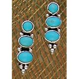 Navajo Turquoise and Sterling Silver Earrings, #TP109