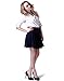 HDE Women's Jersey Knit Flare A Line Pleated Circle Skater Skirt (Midnight Blue, Medium)