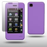 PURPLE SILICONE SKIN CASE FOR LG GD510 POP WITH SCREEN PROTECTOR BY CELLAPOD CASES