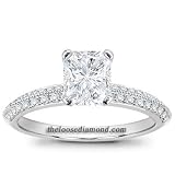 1.64ct Radiant Diamond Pave Engagement Ring 18K Gold