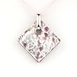 Murano Glass Pendant Jewelry - Square L Purple/Silver