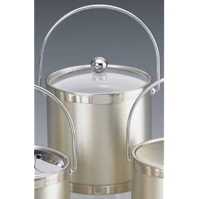 Kraftware 46565 Brushed Silk - Champagne 3 Quart Ice Bucket with Bale Handle, Bands and... by Kraftware