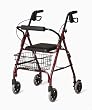 Medline Deluxe Folding Rollator Walker, Burgundy Red