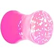 2 Gauge Pink Neon Glitter Saddle Plug