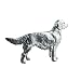 British Jewellery Workshops Silver 25x40mm Long haired Labrador Brooch