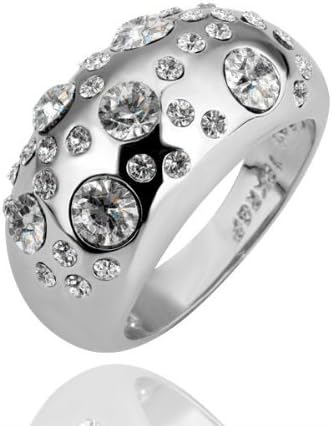 Ayyara Gem 18KGP R088 platinum Gold Plated Ring Health Jewelry Plating Platinum Austrian Crystal rings 18k diamond anniversary rings for women white gold