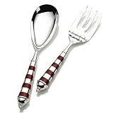 Towle Silverplated Red Stripe 2-Piece Salad Serving Set