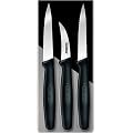R H. Forschner by Victorinox 3-Piece Paring Knife Set, Black Poly Handles