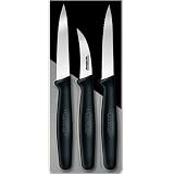 R H. Forschner by Victorinox 3-Piece Paring Knife Set, Black Poly Handles