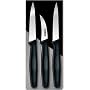 R H. Forschner by Victorinox 3-Piece Paring Knife Set, Black Poly Handles