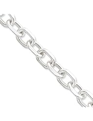 11.5mm, Sterling Silver, Diamond-Cut Cable Chain, 9 inch