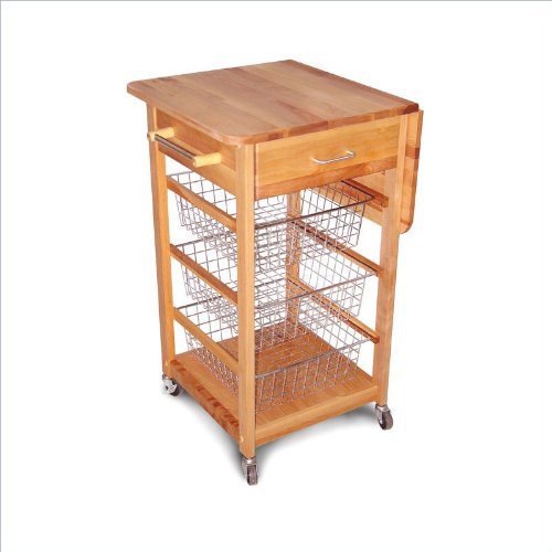 Catskill Craftsmen Single Drop Leaf Kitchen Basket Cart On Sale
