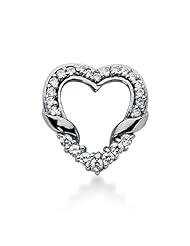 14K Gold Share Prong set Diamond Heart Pendant (0.62 cttw, F - G Color, SI2 Clarity)