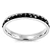 Women's Stainless Steel Eternity Ring Band CZ Black Wedding Charm Elegant
