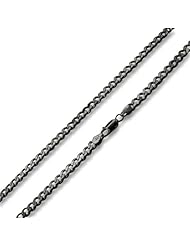 Black Rhodium Plated Sterling Silver Italian Curb Chain 5.6MM (16", 18", 20", 22", 24", 30" Inch Lengths)