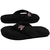 NFL Tampa Bay Buccaneers Ladies Black Plush Thong Slippers (9/10)