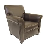 Pinzon Galen Leather Parisian Chair, Chocolate