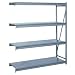 Lyon BB67335D 4 Tier Pre-Engineered Bulk Storage Rack Add-On with Solid Decking, 72" Width x 48" Depth x 96" Height, Wedgewood Blue