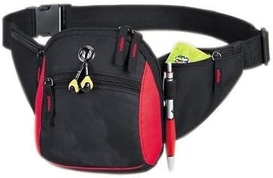 All-star Fanny Pack, an Elastic Pen Loop on Side (Black/red)