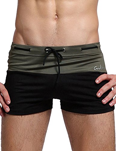 Godsen Men's Swimming Trunks Boxer Brief,black Soft Briefs