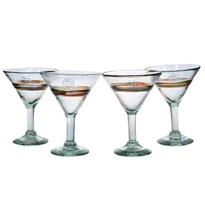 Amici Rainbow Set of 4 Martini Glasses, 12-Ounce by Amici