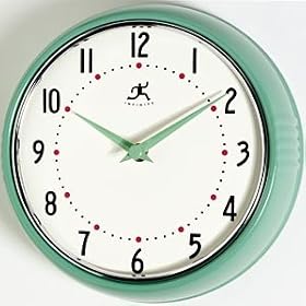 Retro Green Metal Wall Clock