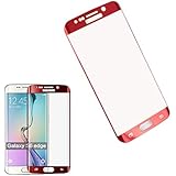 S6 Edge Screen Protector, Emarket 3D Full Cover Tempered Glass Explosion Proof Screen Protector Film For Samsung Galaxy S6 Edge G9250 Red Color