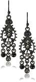 1928 Jewelry Moroccan Black Diamond Earrings
