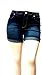 Premium Women's Plus Size Blue Cotton Denim Jeans Shorts Stretch Distressed (26, GIVE ME Five FV-91030 Blue)