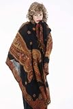 Antique Design Wool Hand Embroidery Shawl / Stole / Wrap # 8523