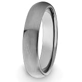 Domed Brushed Titanium Ring (4.0mm) - Sizes 5 - 13