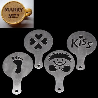 Product Ace 4pc Pack Coffee/Cappuccino/Latte & Drink Molds (Pack #1 Foot Hearts Face Kiss)