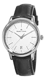 Maurice Lacroix Mens LC1117-SS001130 Les Classiques Quartz Silver Dial Black Leather Strap Watch