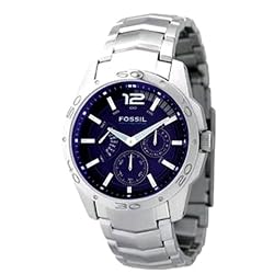 Fossil Men's BQ9346 Stainless Steel Bracelet Blue Analog Dial Multifunction Watch
