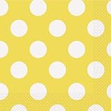 Yellow Polka Dot Luncheon Napkins, 16 Count