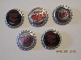 5 Minnesota Twins Bottlecap Magnets