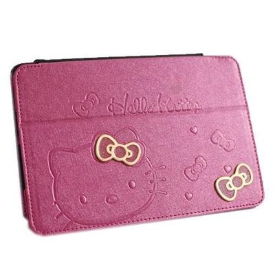 niceEshop Hot Pink Cute Hello Kitty With Stand Angle View Flip Leather Case Cover for Apple iPad Mini +Screen Protector