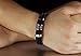 Mens Leather Punk Rock Bracelet 316L Stainless Steel Charms Clasp, Black Silver - 7.3