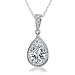 Bling Jewelry Sterling Silver Pendant Pear Cubic Zirconia Drop Pendant w/ Chain Necklace