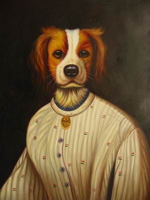 12X16 inch Animal Puppy Like Human Canvas Art Dressed Dog
