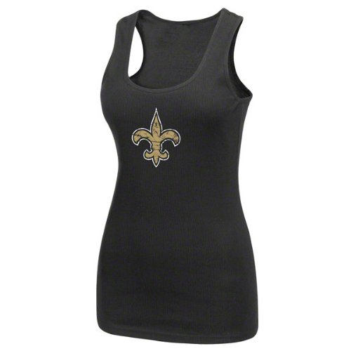 New Orleans Saints Ladies Black Play Time IV Tank Top (Medium)