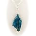 Azurite Stone Pendant and Freshwater Pearl Lariat Necklace 1225