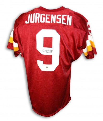 Sonny Jurgensen Autographed/Hand Signed Custom Red Throwback Jersey Inscribed HOF 83