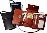 Royce Leather Deluxe Passport Case With Removable Neck/Shoulder