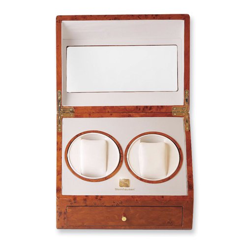 Steinhausen Dual Golden Burlwood Finish Watch Winder